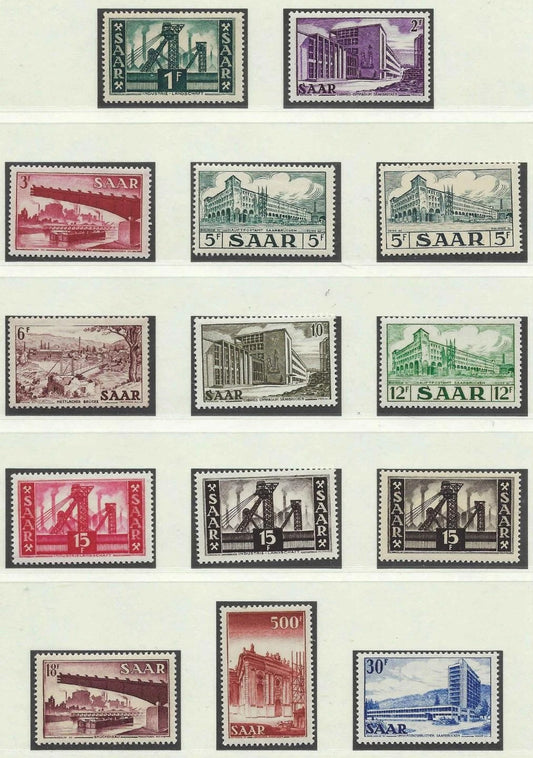 1952 Saar Set- Scott 232-245 - MNH, Undisturbed OG - Post Office Fresh!