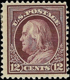 c1914 - Scott 417 12c Franklin Stamp (Perf 12) - MH, OG - Fresh!