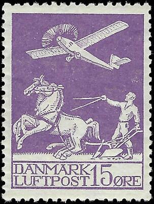 VEGAS - 1925-29 Denmark - 15o - Scott C2 Air Post - Nice Centering!