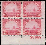 c1931 - Scott 698 Golden Gate Plate Block of 4 - MH (Hinge on Margin Only), OG