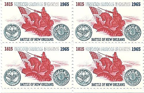 1965 Battle of New Orleans Block of 4 5c Postage Stamps, Scott 1261, MNH, OG