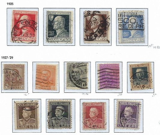 1925-29 Italy - Sc# 188-200 - All Used - Incl Used #196 - Cat $130!
