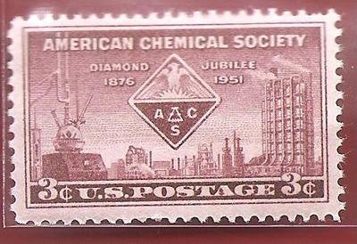 1951 American Chemical Society Single 3c Postage Stamp  - Sc# 1002  - MNH,OG