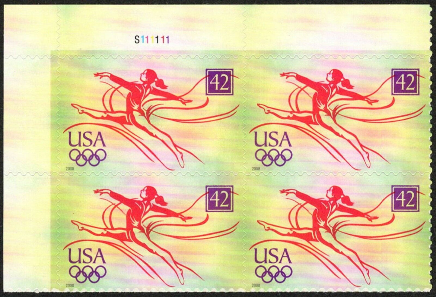 2008 Summer Olympic Games Plate Block 42c Scott# 4334 - MNH, OG - CX52