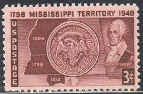 1948 Mississippi Territory Single 3c Postage Stamp - MNH, OG - Scott 955 - DS189a