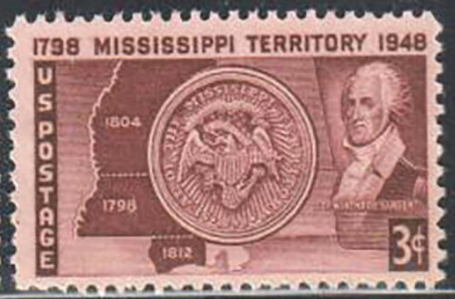 1948 Mississippi Territory Single 3c Postage Stamp - MNH, OG - Sc# 955 - DS189a