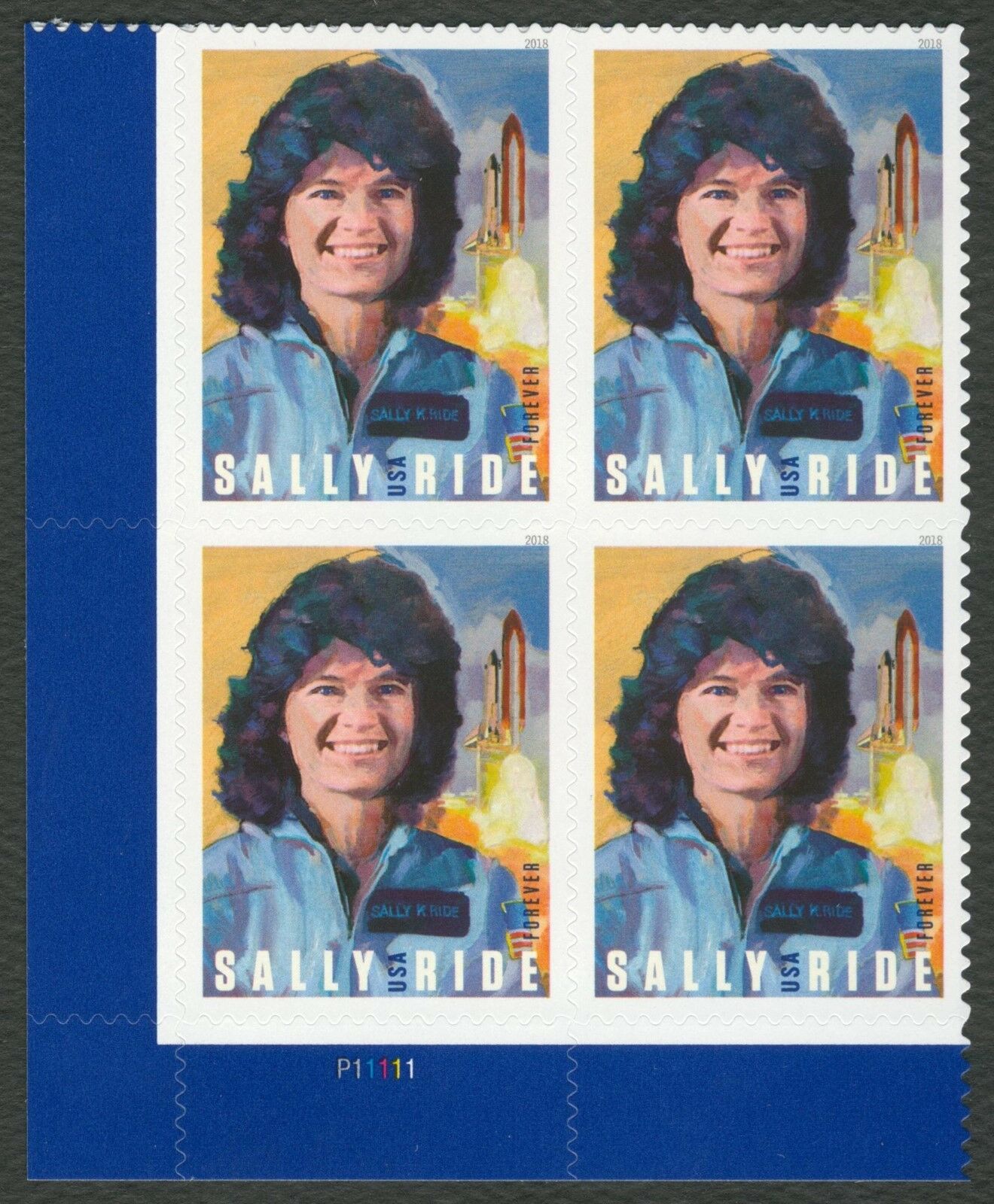 Sally Ride 1st USA Woman In Space Block Of 4 Forever Postage Stamps - MNH, OG - Scott 5283