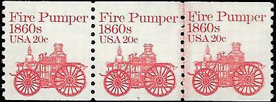 VEGAS - 1981-84 Scott 1908 Fire Pumper - Coil Line Triplet -Plate 7, MNH, OG -EZ10