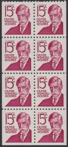 1978 Oliver Wendell Holms Stamp Booklet Pane Of 8 - Sc# BK117a, 1288c - CX776