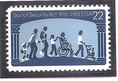 1985  Social Security Act Single 22c Postage Stamp  - Scott 2153 - MNH,OG