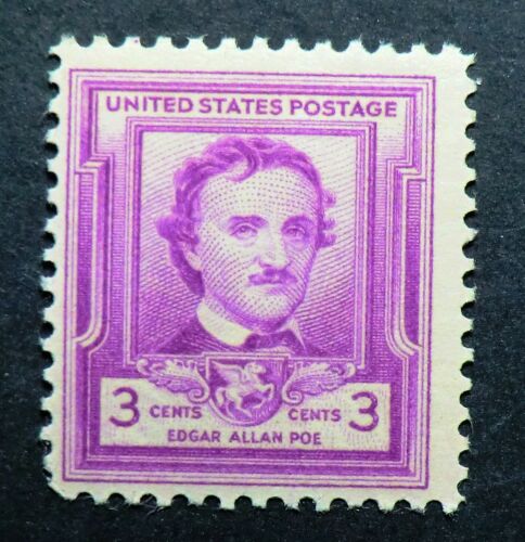 1949 Edgar Allen Poe Single 3c Postage Stamp - MNH, OG - Scott 986