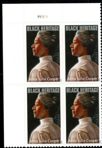 2009 - Anna Julia Cooper Plate Block Of 4 44c Postage Stamps - Sc# - 4408 - MNH, OG - CX851