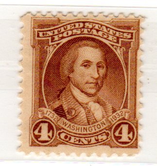 1932 George Washington Single 4c Postage Stamp - Scott709 - MNH,OG