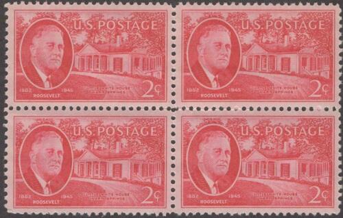 1945-46 USA F D Roosevelt Block Of 4 2c Postage Stamps Scott 931 - MNH - CT40b