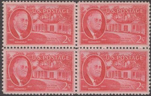 1945-46 USA F D Roosevelt Block Of 4 2c Postage Stamps - Sc 931 - MNH - CT40b