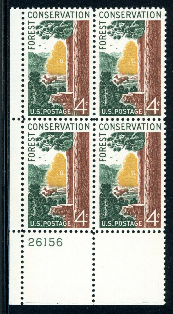 1958 Forest Conservation Plate Block Of 4 4c Postage Stamps - MNH, OG - Sc# 1122 - CX460