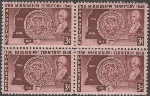 1948 Mississippi Territory Block Of 4 3c Postage Stamps - MNH, OG - Scott# 955 - DS189