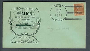 VEGAS - 1939 Submarine USS Sealion Launch Cover - Groton - FJ159