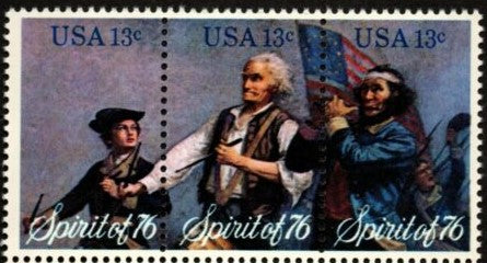 1976 Spirit Of 76 Block of 3 13c Postage Stamps - MNH, OG - Scott 1631