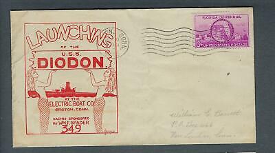 VEGAS - 1945 Submarine USS 349 Diodon Launch Spader Cover - Groton - FK122