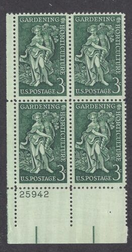 1958 - Gardening & Horticulture Plate Block Of 4 3c Postage Stamps - Scott 1100 - MNH, OG - CX583