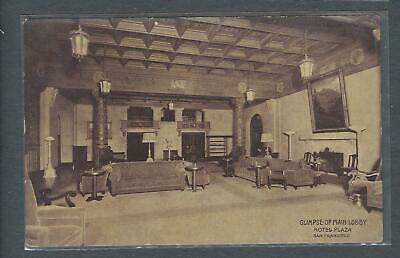 VEGAS - Early 1900s San Francisco Plaza Hotel Main Lobby Photo Postcard - FK188