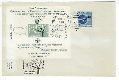VEGAS - 1963 USA Cover for 15th Anniv. For USA & Europe Cooperation - CV123