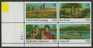 1985 International Youth Year - Plate Block of 4 22c Stamps - MNH, OG - Scott#2160-2163 - CX891