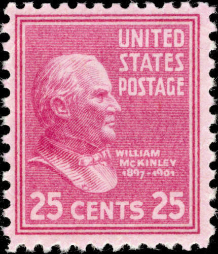 1938 President William McKinley Single 25c Postage Stamp - Scott 829 - MNH,OG