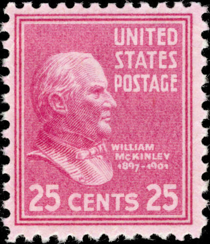 1938 President William McKinley Single 25c Postage Stamp - Sc# 829 - MNH,OG