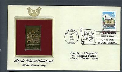 VEGAS - 1990 First Day Cover Rhode Island 200 Year Anniversary Statehood - FG107