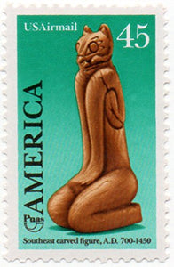 1989 Am. Carving Single 45c Airmail Postage Stamp  - Sc# C121 -  MNH,OG