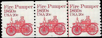 VEGAS - 1981-84 Scott 1908 Fire Pumper - Coil Line Triplet - Plate 1, MNH, OG -EZ9