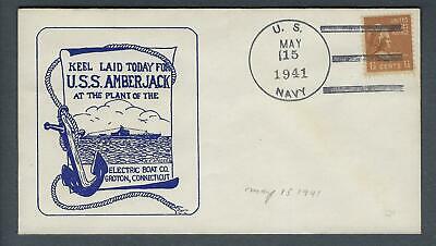 VEGAS - 1941 Submarine USS Amberjack Keel Laid Cover - Groton - FJ180