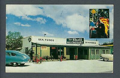 VEGAS - Posted 1955 Bonita Springs, FL, The Shell Resturant With Cars - FK202