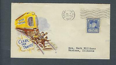 VEGAS - 1943 WW2 Patriotic Cover Train Chasing Axis Enemies - FG118