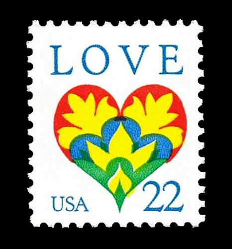 1987 Love Issue Single 22c Postage Stamp - MNH, OG - Scott 2248