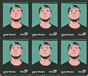 2002 Andy Warhol - Pop Art - Block of 6 37c Postage Stamps - Sc# 3652