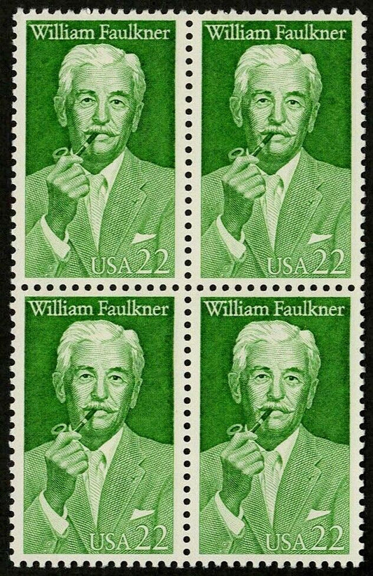 1987 William Faulkner Block Of 4 22c Postage Stamps - Scott 2350 - MNH - CW452