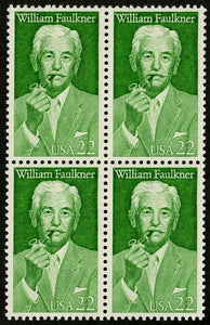 1987 William Faulkner Block Of 4 22c Postage Stamps - Sc 2350 - MNH - CW452