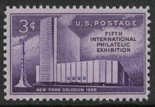 1956 Fifth International Philatelic Exhibition Single 3c Postage Stamp - MNH, OG - Sc# 1076