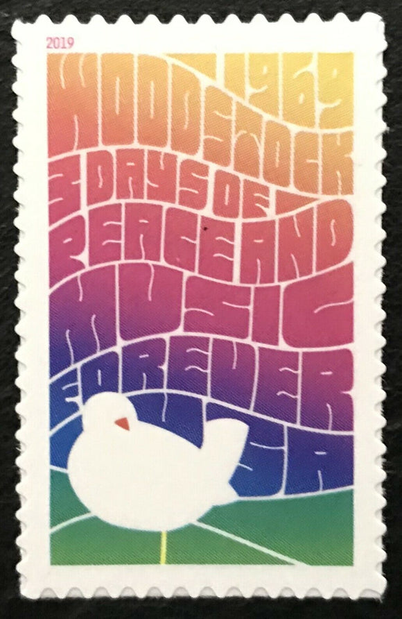 2019 Woodstock 3 Days Of Peace & Music Single Forever Postage Stamp - MNH, OG - Sc# 5409