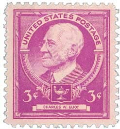 1940 Charles William Eliot Single 3c  Postage Stamp  - Scott 871 - MNH,OG