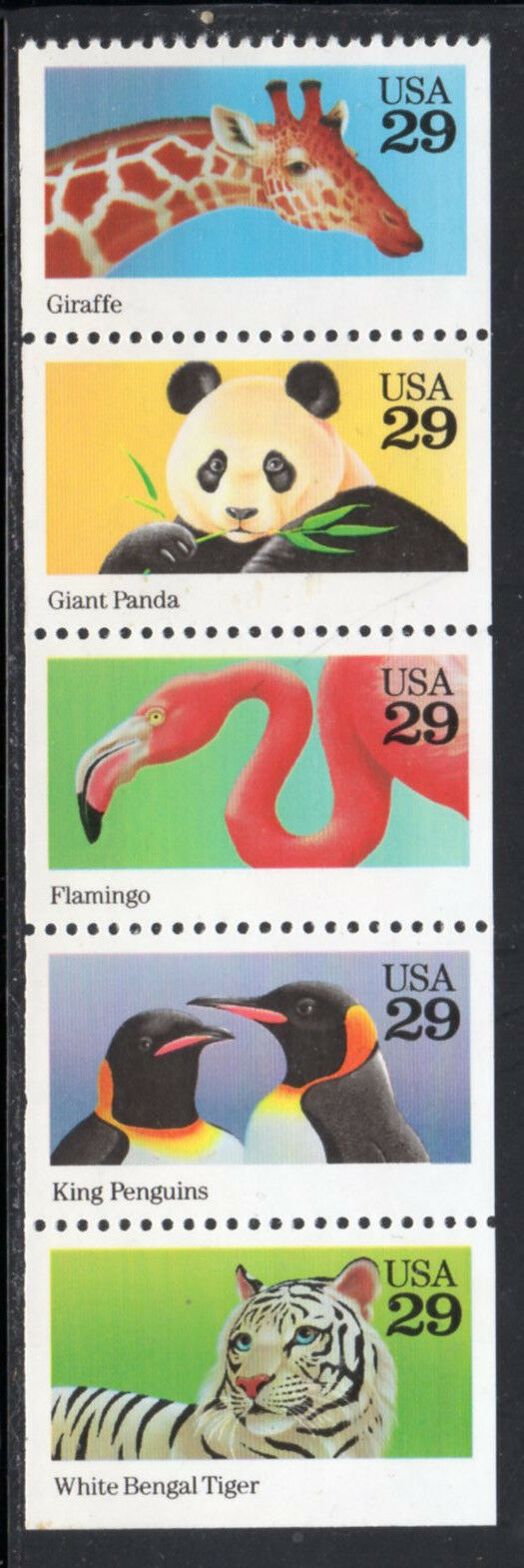 1992 Wild Animals Booklet Pane Of 5 29c Postage Stamps - Sc# 2705-2709 - MNH, OG - CX533
