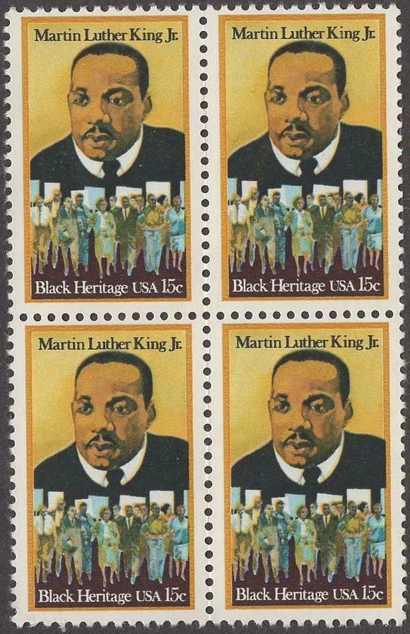 1979 Martin Luther King, Jr Block Of 4 15c Postage Stamps - Sc 1771 - CW373