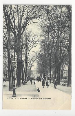 Vintage Switzerland Photo Postcard - Geneva - Avenue des Bastions (AN49)