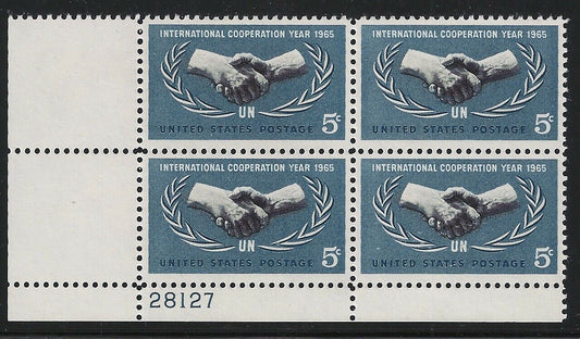 1965 International Cooperation Year Plate Block Of 4 - MNH, OG - Scott# 1266`- CX258