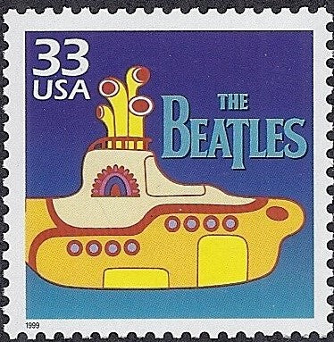 1999 Beatles Yellow Submarine Single 33c Postage Stamp - MNH, OG - Scott 3188o