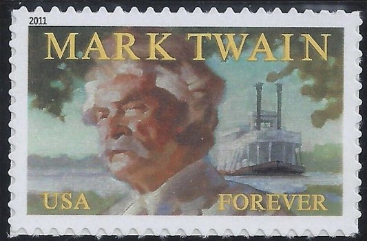2011 Mark Twain Single "Forever" Postage Stamp - MNH, OG - Scott 4545