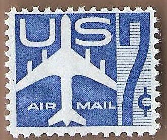 Silhouette Of Jet Airliner Single 7c Airmail Postage Stamp  - Sc# C51 - MNH,OG